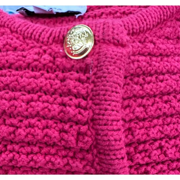 CeCe Red Cardigan Sweater SMALL Blazer Preppy Ladies Who Lunch Designer $119 - Picture 11 of 11